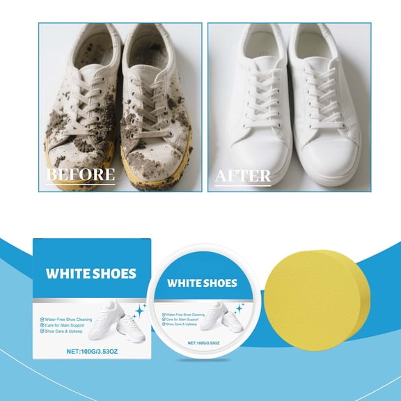Yannianjz White Shoe Cleaning Cream, Powerful Stain Removal Gentle Formula, White Sneaker Cleaner Shoe Edge Cleaner for Yellowing Correction, Leather Shoes, Athletic Footwear