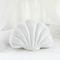 Yannianjz under $5 Seashell Pillow Sea Shaped Decorative Princess Throw Pillow 3D Velvet Soft Ocean Cute Throw Pillows for Bed Couch Chair Sofa Room