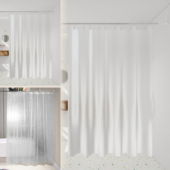 Yannianjz under $5 Shower Curtain for Bathroom, Thickened Waterproof Shower Curtain Plastic Bathroom Curtains