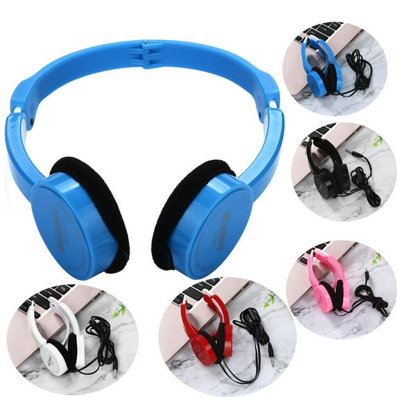 Yannianjz under $5 Wired Headset for Kids, Foldable Stereo Headphones with Microphone, Over Ear Headset Headphone for Cellphones Computer Travel