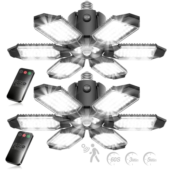Yannovus Motion Sensor Garage Light, 20000LM 200W Garage Lights Ceiling Led Motion Activated,Motion Light Indoor with Dusk to Dawn, E26/E27 Screw in Shop Light for Basement Barn Attic Warehouse