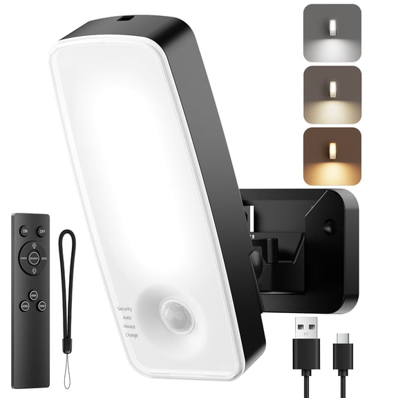 Yannovus Wireless Motion Sensor Outdoor Light, 10000mAh Rechargeable Battery Operated Flood Light with Remote, 3 Modes, Waterproof Outdoor Security Light for House, Fences, Patio