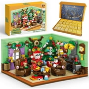 Yanonmyfd Christmas Tree Advent Calendar 2025, 24 Day Countdown Building Blocks Set with Santa Sleigh Reindeer, Xmas Holiday Decorations Gift for Kids Teen Girls Boys
