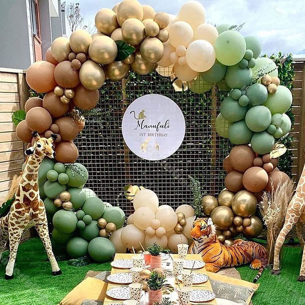 Yansion DIY Balloon Arch Kit, Retro Olive Green Balloon Garland Kit ...