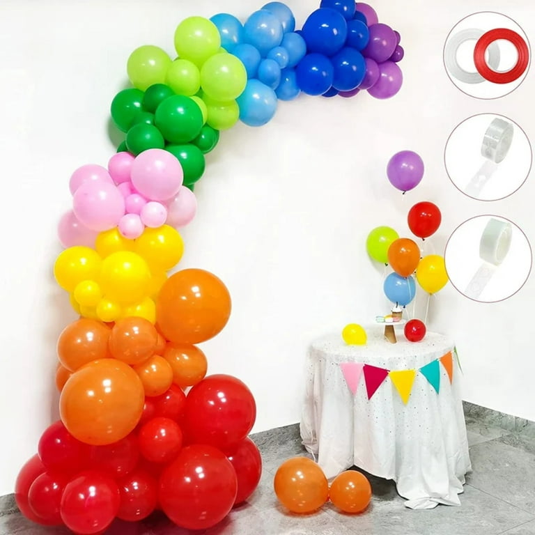 90pcs Multicolor Balloons Garland Kit with 1pc Balloon Roll Ribbon