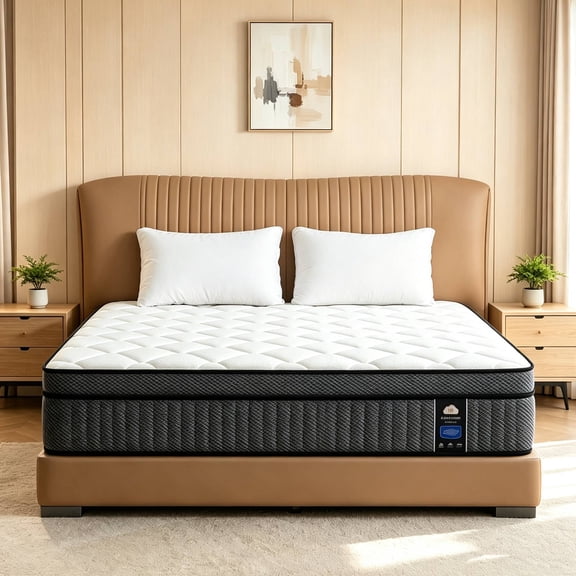 Yantan 10 inch Full Size Mattress in a Box, Firm Hybrid Cooling Gel Memory Foam with Individually Pocket Coils, Back Pain Relief and Pressure Relief