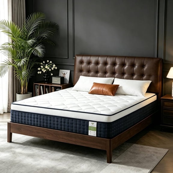 Yantan 12 Inch Queen Hybrid Mattress, Medium Firm Pocket Spring Hybrid Mattress in a Box,Edge Support,Tencel Cooling