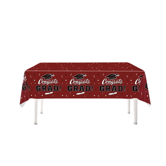 Luyimi 107.87" Maroon Tablecloth Plastic Graduation Tablecloth, Tablecloth for Graduation Decorations 2026 Waterproof Oil-Proof Class of 2026 Table Cover, , Grad Party Supplies & Graduation Gifts