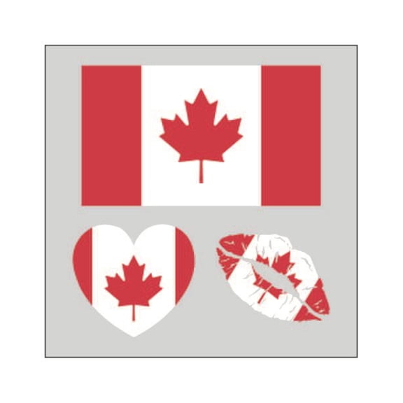 Yanxiao 10PC Flag Tattoo Sticker, 2.4" World Cup 2026 Flag Soccer Fans Tattoos Temporary, Removable Fake Face Stickers, Fashion Flag Stickers for Teenages Boys Girls Men Women (Canada)
