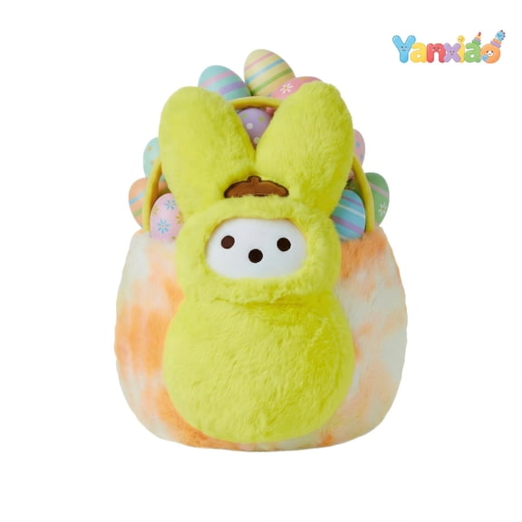 Yanxiao 12" Easter Baskets, Easter Egg Hunt Baskets with Cute Bunny Ears, Cute Easter Bunny Plush Baskets, Easter Gifts Baskets Egg Storages Easter Hunt Baskets for Kids, Children and Girls