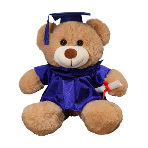 Yanxiao 2026 Graduation Bear, 11" Blue Commemorative Plush Teddy Bear for Graduates, Soft Commemorative Keepsake with Pink Cap and Diploma, Class of 2026 Graduation Gift for Her & Him