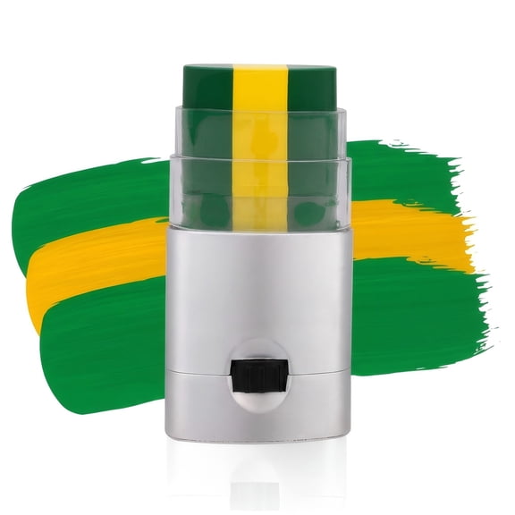 Yanxiao 2026 World Cup Face Paint, World Cup Themed Accessories, 3 Color Brazil Flag Face and Body Makeup Stick, International Competition and World Cup Soccer Party Supplies for Brazil Team Fans