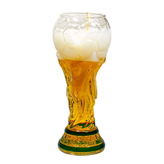 Yanxiao 2026 World Cup Trophy Shaped Beer Glass, World Cup Merchandise Soccer Fan Beer Mug, Food Grade Clear Glass Cup for Game Day Viewing Parties, Home Bar Decor & Football Fan Gift