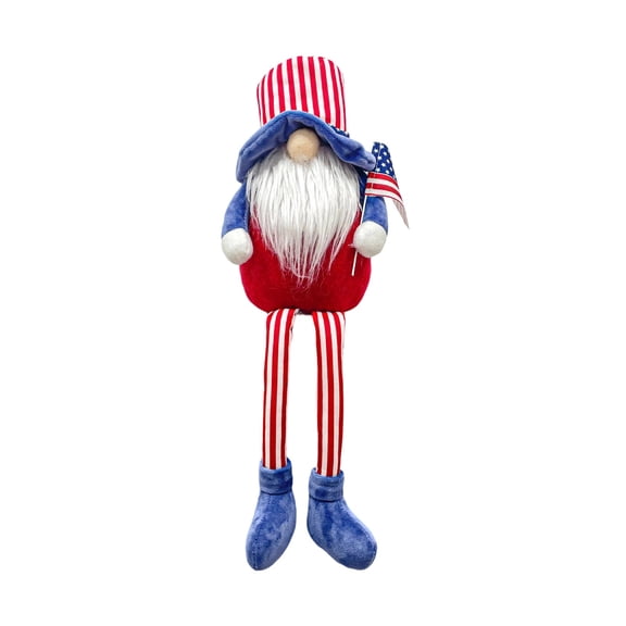 Yanxiao 250th Anniversary USA Gnomes Plush Decorations, 4th of July Memorial Day Gnome Figurine, 19.3 Inch Uncle Sam Tomte with Long Legs, Independence Day Ornament with American Flag, for Home Decor