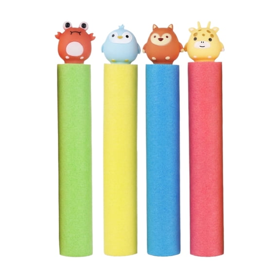 Yanxiao 4PCS Animal Water Blaster Pool Toys, 13.4" Summer Outdoor Water Play Pull-Out Foam Animal Water Gun, Safe & Reliable Squirt Gun Beach Toys, Water Guns for Adults & Kids, Age 3+