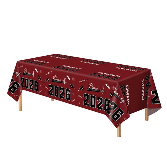 Luyimi 70.86" Maroon Tablecloth Brushed Fabric Graduation Tablecloth for 2026 Graduation Decorations, Soft Thickened Class of 2026 Table Cover, Grad Party Supplies & Graduation Gifts