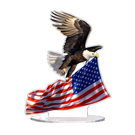 QLUEWX 9.8" Patriotic Pendant Front Door Decor, Creative Eagle Flag 4th of July Decorations, Red White and Blue Patriotic Memorial Day Decorations, Patriotic Decor for Outdoor Indoor Home Wall
