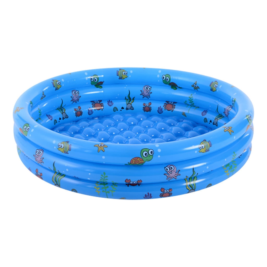 Yanxiao Blue 3 Rings Kiddie Pool for Toddler, 51.2”X15.8” Ocean World Round Kids Swimming Pool, Baby Ball Pit Inflatable Pool, Kids Pool for Indoor or Outdoor