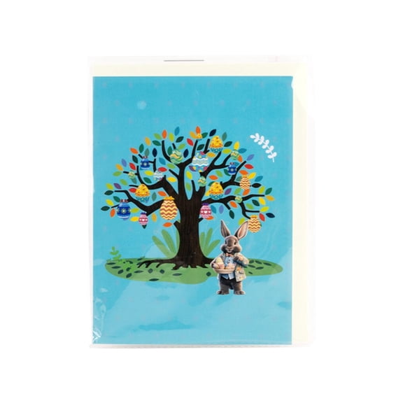 Yanxiao Blue Easter Greeting Cards, 8.3x6.3 Inches Easter Cards with Envelopes, Artisanal Crafted Easters Spring Greeting Cards Write Inspiring Messages, Easter Celebration Card for kids and Friend