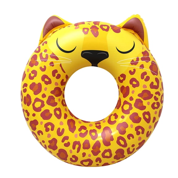 QLUEWX Cute Tiger Inflatable Pool Floats, 27.6" Large Float Rings Pool Toys, The Beach Club Pool Party Inflatable Pool Float Beach Toys for Swim Training, Party Favors Water Play for Kids 1-12