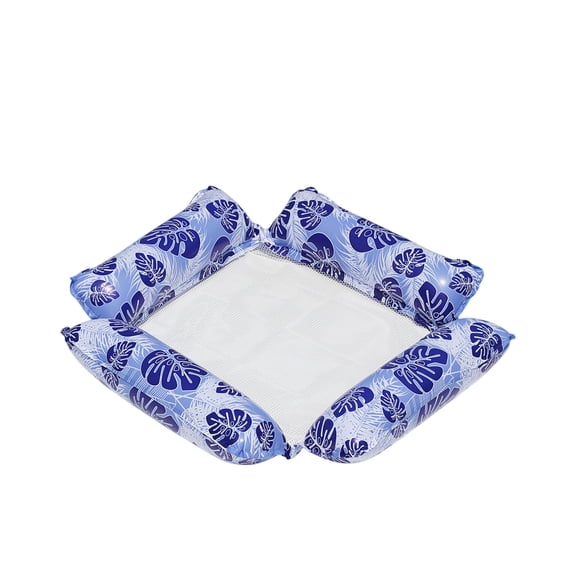 QLUEWX Dark Blue 4-in-1 Inflatable Pool Floats, 47.2" Leaf Pattern‌ Floaties Water Hammock Pool Toys, Portable Foldable Water Chair Beach Essentials for Adults, Water Play Travel & Summer Relaxing