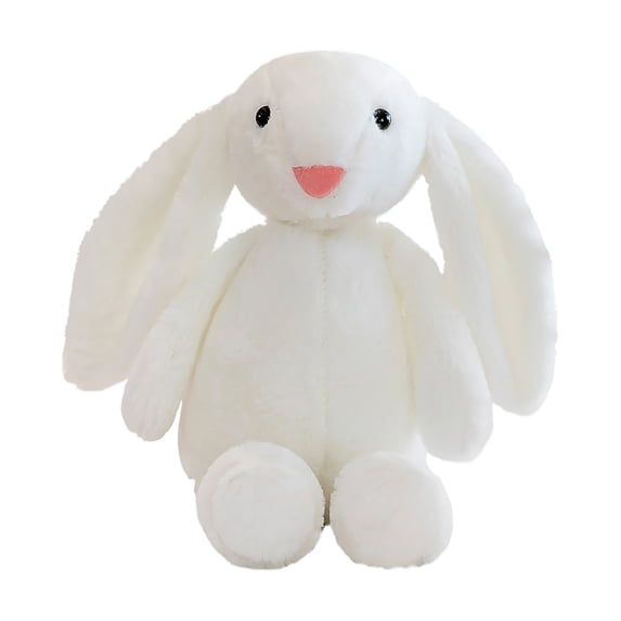 Yanxiao Easter Bunny Plush Toys, 11" White Cute Big-Eared Bunny Doll Stufferd Animal Toys, Soft Rabbit Gift Easter Basket Stuffers Toys, Easter Party Favors Gift for Girls Boys kids and Adults