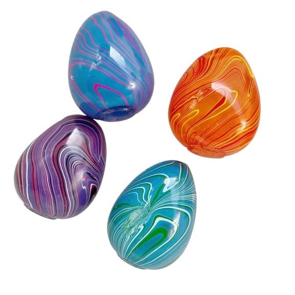 Yanxiao Easter Eggs Squeeze Toy, 2.3" Flow Liner Stress Relieve Eggs Toy Stress Relief Ball, Sensory Toy with a Super Solid Squish, Stress Toy Gift Birthday Gift for Kids Ages 3+ (Random Color- 1PC)