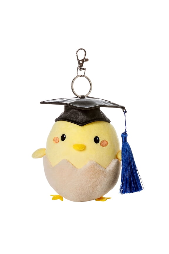 Yanxiao Graduation Chick Plush Keychain, 4.7 Inch Cute Hatching Chick with Graduation Cap, Soft Plush Charm for 2025 Graduation Gifts, Congrats Party Favors for Students (Blue)