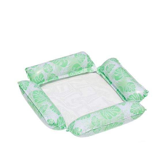 QLUEWX Green 4-in-1 Inflatable Pool Floats, 47.2" Leaf Pattern Floaties Water Hammock Pool Toys, Portable Foldable Water Chair Beach Essentials for Adults, Water Play Travel & Summer Relaxing