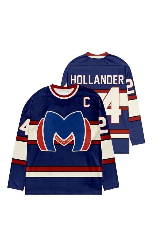 Heated Rivalry Hockey Jerseys, Heated Rivalry Merch T-Shirt Casual Crew Neck Long Sleeved Unisex Shirts, Hollander 24 Printed Streetwear Tops for Heated Rivalry Series TV Fans, 3XL