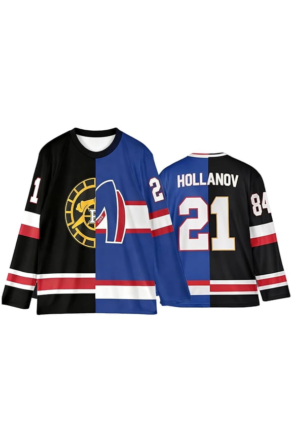 Heated Rivalry Hockey Jerseys, Heated Rivalry Merch T-Shirt Casual Crew Neck Long Sleeved Unisex Shirts, Hollanov 21 Printed Streetwear Tops for Heated Rivalry Series TV Fans, XL