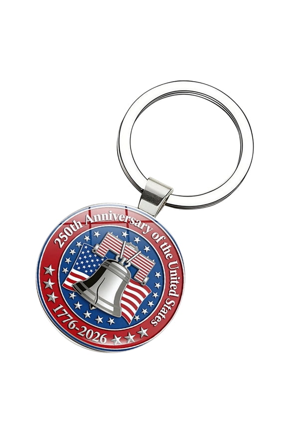 Independence Day Keychains, 2.4" Key Ring Pendant 4th of July Decorations, 250th Anniversary Keychain Memorial Day Decorations, Patriotic Decor for Women Men Car Key Ring Bag Purse