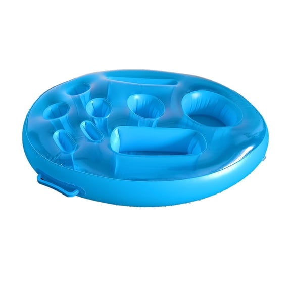 Luyimi Inflatable Pool Bar Pool Drink Floats, Multi-Functional Pool Drink Floats, Floating Card Table for Pool Games, Inflatable Bar Pool for Summer Parties, Beach Trips & Family Water Fun, Blue
