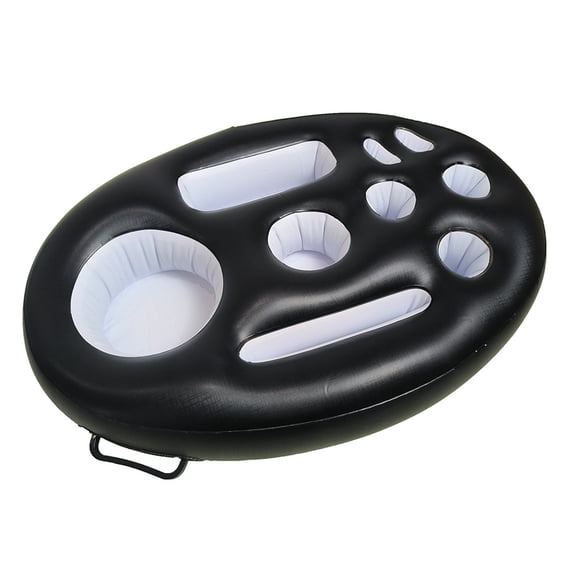 Luyimi Inflatable Pool Bar Pool Drink Floats, Multi-Functional Pool Drink Floats, Floating Card Table for Pool Games, Inflatable Bar Pool for Summer Parties, Beach Trips & Family Water Fun,Black