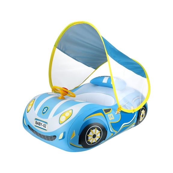 Deepigc Inflatable Pool Floats, Inflatable Baby Pool Float with Canopy Backrest, Utdoor Water Play Toys for Toddlers Backyard Swimming Water Games