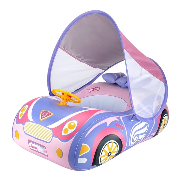 Deepigc Inflatable Pool Floats, Inflatable Baby Pool Float with Canopy Backrest, Utdoor Water Play Toys for Toddlers Backyard Swimming Water Games