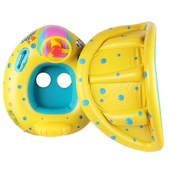 Deepigc Inflatable Pool Floats, Inflatable Baby Pool Float with Canopy Backrest, Utdoor Water Play Toys for Toddlers Backyard Swimming Water Games
