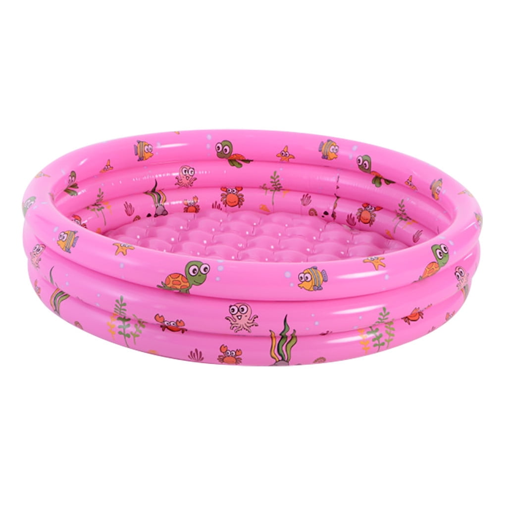 Yanxiao Pink 3 Rings Kiddie Pool for Toddler, 51.2”X15.8” Ocean World Round Kids Swimming Pool, Baby Ball Pit Inflatable Pool, Kids Pool for Indoor or Outdoor