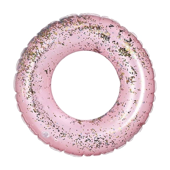 Yanxiao Pink Pool Floats, 29.5" Inflatable Swim Rings with Glitter Fun Pool Toys, Summer Outdoor Round Shaped Swimming Pool Tubes Beach Toys, Pool Party Float for Lake Beach Party Supplies