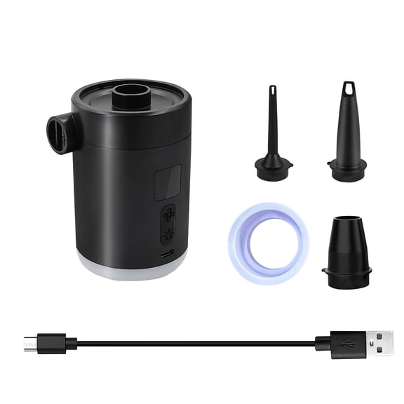 Luyimi Rechargeable Electric Air Pump, Portable Mini Electric Inflator Pump with LED Light & 4 Nozzles, 2-in-1 Inflate Deflate Pump for Pool Toys, Air Mattresses, Camping Inflatables