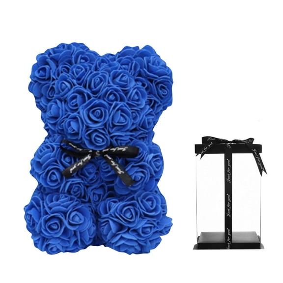Yanxiao Royalblue Rose Bears, 10" Flower Bears Rose Teddy Bears, Valentines Day Decorations, Valentines Day Gifts for Girlfriends, Wife, Her and Women
