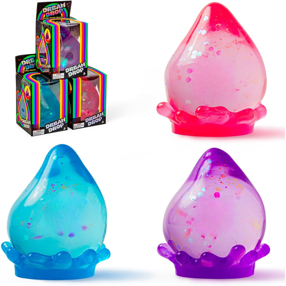 Yanxiao Stress Relief Ball Squeeze Toy, 3" Dream Waterdrop Stress Relieve Toy, Sensory Toy with a Super Solid Squish, Relief Toy Gift Holiday Birthday Gift for Kids Ages 3+ (Random Color-Pack of 1)