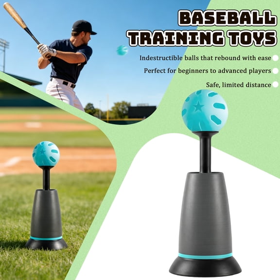 QLUEWX Tee Popper Baseball Training Toy, Batting Tee for Perfect Swings, Baseball Training for Hitting Without a Pitcher, 1 Popper Ball Included, Practice Baseballs Batting