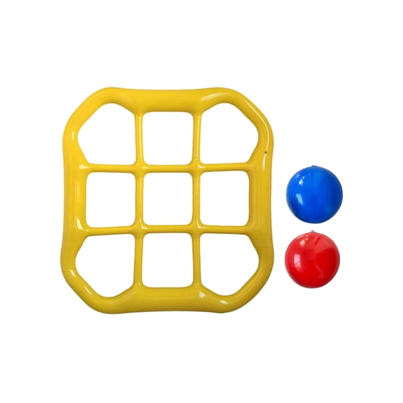 QLUEWX Yellow Inflatable Pool Toys Games Set, 53.9" Tic-Tac-Toe Game Floating Toy with 10 Balls, Summer Outdoor Tac-Toe Toss Toy Swimming Water Toys, Party Favors Water Play for Kids Adults Teens
