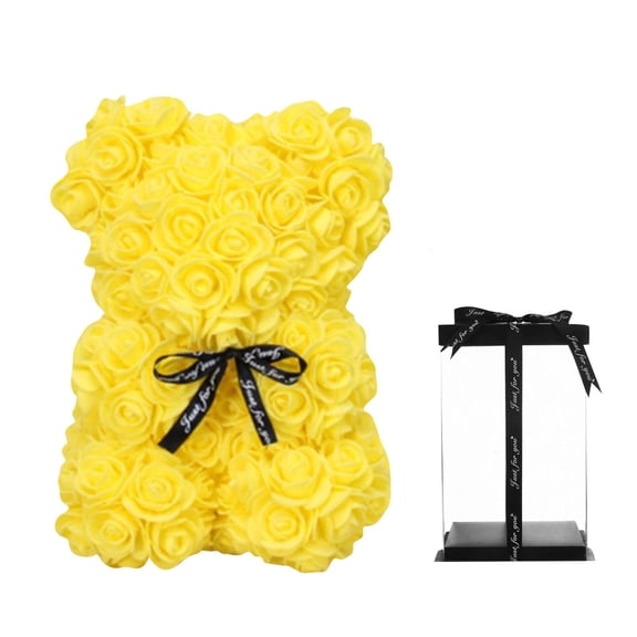 Yanxiao Yellow Rose Bears, 10" San Valentines Flower Bears, Valentines Day Decorations, Valentines Day Gifts for Girlfriends, Wife, Her and Women