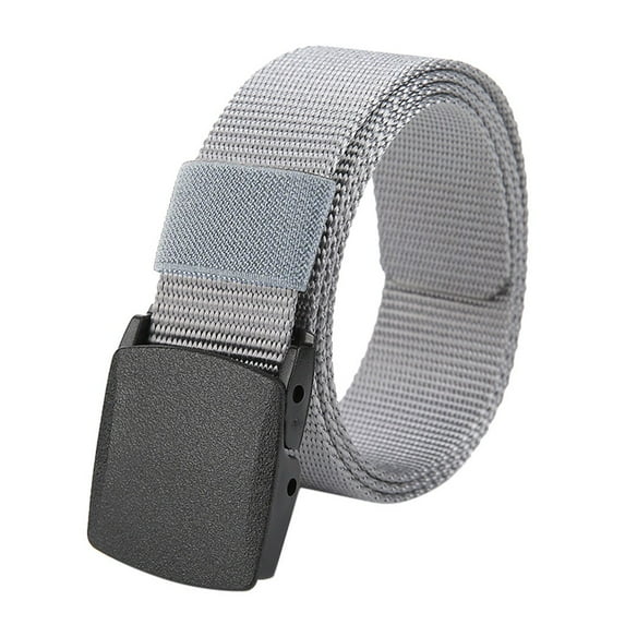 Yanyanz Belt Men, Belt Nylon Waist Mens - Long Belt Check Buckle Canvas Belt, Fashion Belts Gray One Size