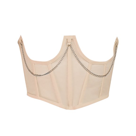 Yanyanz Belts for Women, Lace Corset Belt Waist Corset Top Women Mesh Open Cup Boned Bustier Underbust Corset Waist Cincher Corset, Fashion Belts Beige M