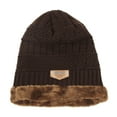 thumbnail image 1 of Yanyanz Berets Hat for Men, Contrast Men Warm Knitted Hats for Women Colors Fashion Winter, Coffee One Size, 1 of 2