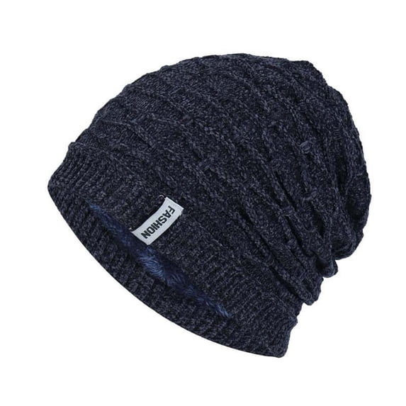 Yanyanz Berets Hat for Men, Men Hat Warm Chunky Cable Knit Hats Soft Thick Cute Knitted Cap for Cold Weather Ski Cap, Navy One Size