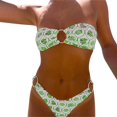 thumbnail image 1 of Yanyanz Bestselling Swimsuit, Women's 2 Bandeau Swimsuit Boho Ring Strapless High Cut Bikini Sets Bathing Suit, Bathing Suit for Women, Modest Swimsuits for Women, GN2 L, 1 of 3